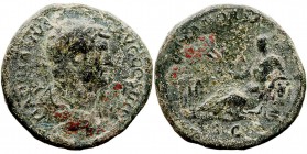 IMPERIO ROMANO
ADRIANO
AS. AE. R/ALEXANDRIA. S.C. Alejandría tumbada a la izq. 12,12 g. RIC.844. Escasa. BC