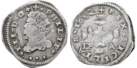 MONARQUÍA ESPAÑOLA
FELIPE III
3 Tari. AR. Sicilia. 1612 DF A. 7,76 g. Spahr 49. Escasa. MBC