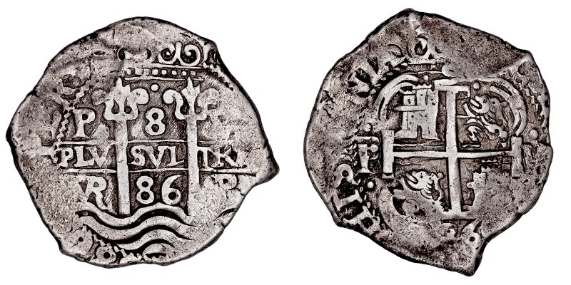 MONARQUÍA ESPAÑOLA
CARLOS II
8 Reales. AR. Potosí VR. 1686. 26,42 g. CAL.369. ...