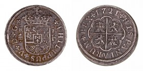 MONARQUÍA ESPAÑOLA
FELIPE V
Real. AR. Segovia F. 1721. 2,82 g. CAL.1690. BC+