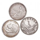 LA PESETA
LOTES DE CONJUNTO
Lote de 3 monedas. AR. 2 Pesetas 1870 (2) y 1882. MBC-