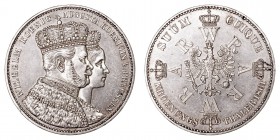 MONEDAS EXTRANJERAS
ALEMANIA
GUILLERMO I
Thaler. AR. Prusia. 1861 A. 18,51 g. KM.488. Escasa así. EBC-