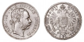 MONEDAS EXTRANJERAS
AUSTRIA
FRANCISCO JOSÉ I
Florín. AR. 1877. 12,38 g. KM.2222. Golpecito en canto, si no EBC