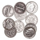 MONEDAS EXTRANJERAS
ESTADOS UNIDOS
Lote de 10 monedas. AR. Dime 1937, 1939, 1945, 1951 (2), 1951 D, 1952, 1954, 1961 y 1963. EBC a MBC-