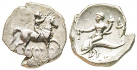 Calabria, Tarentum, Nomos, 273-235 BC, AG 6.39 g. 
Ref : Vlasto 852-4
EF