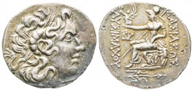 Thracia, Lysimaque 306-281 BC,
Tetradrachm, 297-282 BC., AG 16.25 g.
Ref : Pozzi 1183 var
XF