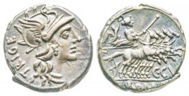 Roman Republic, C. Curiatius Trigeminus, Denarius, 142 BC, AG 4.08 g.
Ref : Crawford 223/1
XF