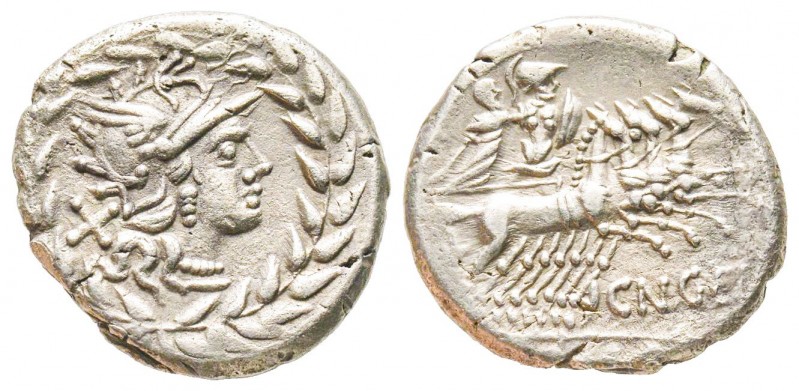 Roman Republic, Cn. Gellius, Denarius, 138 BC., AG 3.8 g.
Ref : Crawford 232/1, ...