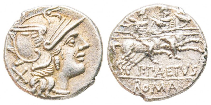 Roman Republic, P. Aelius Paetus, Denarius, 138 BC, AG 3.5 g.
Ref : Crawford 233...