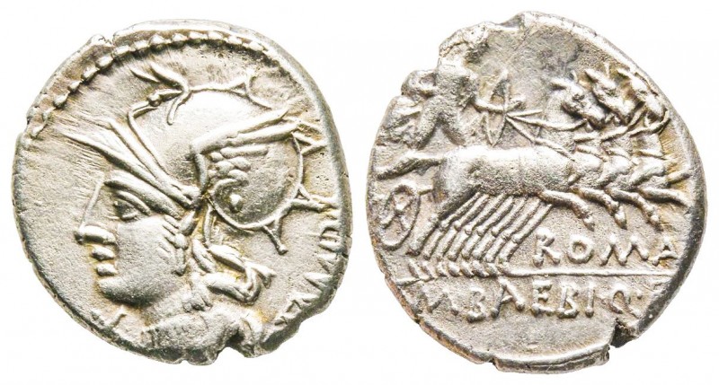 Roman Republic, M. Baebius Q.f. Tampilus, Denarius, 137 BC, AG 3.9 g. 
Ref : Cra...
