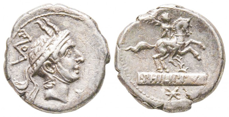 Roman Republic, L. Marcius Philippus, Denarius, 113-112 BC, AG 3.76 g.
Ref : Cra...