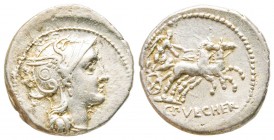 Roman Republic, C. Claudius Pulcher, Denarius, 110-109 BC, AG 3.9 g. 
Ref : Crawford 300/1, Syd. 569
VF/XF