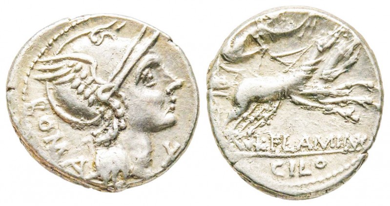 Roman Republic, Flaminia. L. Flaminius Chilo, Denarius, 109-108 BC, AG 3.9 g.
Re...