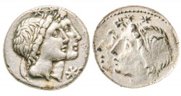 Roman Republic, Man. Fonteius, Denarius, incuse, 108-107 BC, AG 3.98 g. 
Ref : Crawford 307/1a
VF