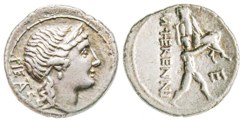 Roman Republic, M. Herennius, Denarius, 108-107BC., AG 3.8 g. 
Ref : Crawford 30...