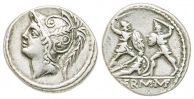 Roman Republic, Minucius. Q. Minucius Thermus M.f., Denarius, 103 BC, AG 3.94 g.
Ref : Crawford 319/1
XF