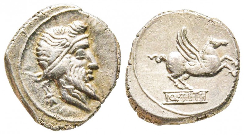 Roman Republic, Q. Titius, Denarius, 90 BC, AG 3.7 g. 
Ref : Crawford 341/1
XF