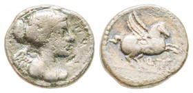 Roman Republic, Q. Titius, Quinarius, 90 BC, AG 1.86 g. 
Ref : Crawford 341/3
Fine