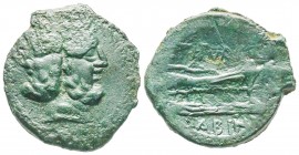 Roman Republic, L. Tituri L.f. Sabinus, As, 89 BC., AE 10.1 g.
Ref : Crawford 344/4b, Syd. 701c
VF