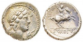 Roman Republic, P. Crepusius, Denarius, 82 BC, AG 3.9 g.
Ref : Crawford 361/1b, Syd. 738
XF