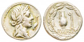 Roman Republic, Q. Caecilius Metellus Pius, Denarius, 81 BC, AG 3.80 g.
Ref : Crawford 374/2
VF/XF. Very Rare