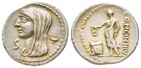 Roman Republic, L. Cassius Longinus, Denarius, 60-63 BC, AG 4 g.
Ref : Crawford 413/1
XF