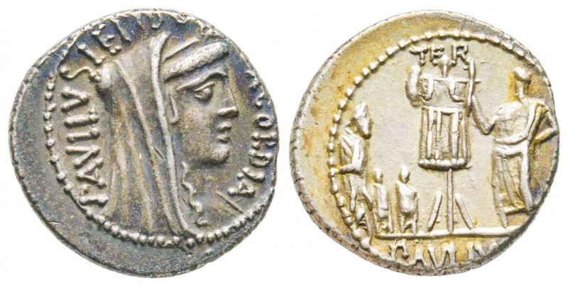 Roman Republic, L. Aemilius Lepidus Paullus, Denarius, 62 BC, AG 4 g. 
Ref : Cra...
