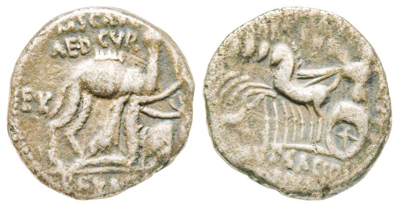 Roman Republic, M. Aemilius Scaurus & Pub. Plautius Hypsaeus, Denarius, 58 BC, A...
