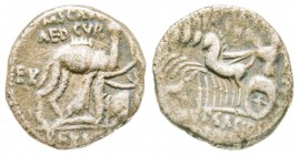 Roman Republic, M. Aemilius Scaurus & Pub. Plautius Hypsaeus, Denarius, 58 BC, AG 3.4 g.
Ref : Craw. 422/1b, Bab 8
VF