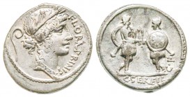 Roman Republic, C. Servilius C.f., Denarius, 53 BC, AG 3.49 g.
Ref : Crawford 423/1
XF