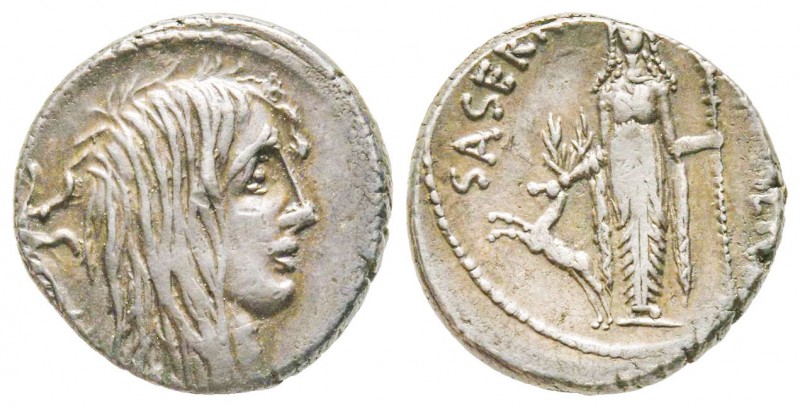 Roman Republic, L. Hostilius Saserna, Denarius, 48 BC, AG 3.9 g. 
Ref : Crawford...