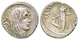 Roman Republic, L. Hostilius Saserna, Denarius, 48 BC, AG 3.9 g. 
Ref : Crawford 448/3
XF. Rare