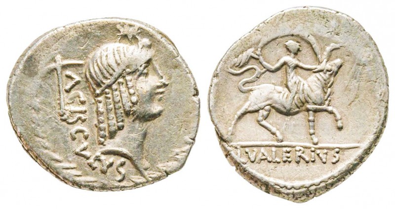 Roman Republic, Lucius Valerius Acisculus, Denarius, 45 BC, AG 4.01 g.
Ref : Cra...