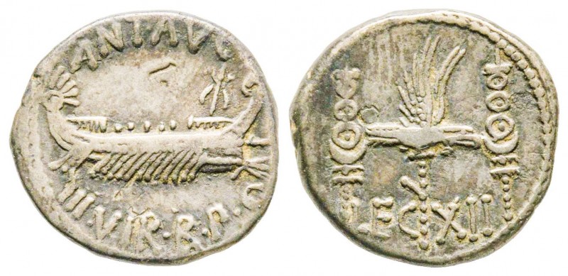 Marc Antonius, Denarius, 32- 31 BC, AG 3.43 g.
Ref : Crawford 544/26, Syd. 1244 ...