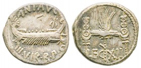 Marc Antonius, Denarius, 32- 31 BC, AG 3.43 g.
Ref : Crawford 544/26, Syd. 1244 
XF