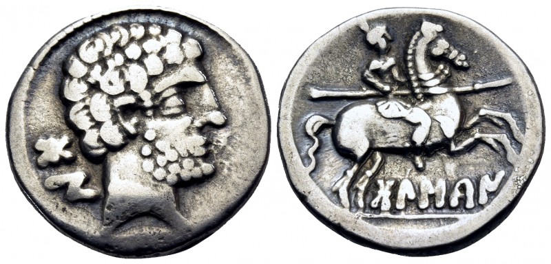 SPAIN. Bolskan - Osca. Circa 150-100 BC. Denarius (Silver, 18 mm, 3.70 g, 12 h)....