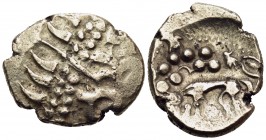 CELTIC, Britain. Iceni. Uninscribed, circa 65-1 BC. Stater (Gold, 20.5 mm, 5.87 g, 2 h), Icenian A (Norfolk Wolf) type. Wreath pattern with crescents....