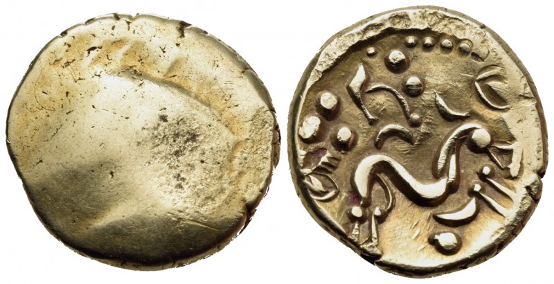 CELTIC, Northeast Gaul. Ambiani. Circa 60-50 BC. Stater (Gold, 18 mm, 6.12 g), i...