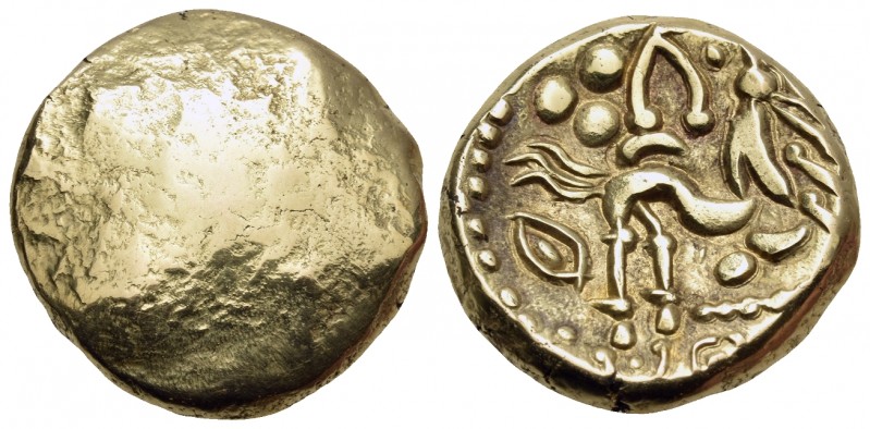 CELTIC, Northeast Gaul. Ambiani. Circa 100-50 BC. Stater (Gold, 15.5 mm, 6.41 g,...