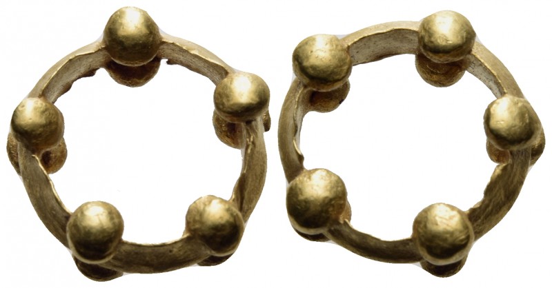 CELTIC, Uncertain. Circa 1200-500 BC. Ring money (Gold, 15 mm, 3.19 g). Rev. A s...