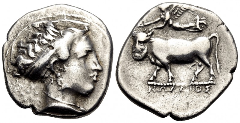 CAMPANIA. Nola. Circa 400-385 BC. Nomos or Didrachm (Silver, 21.5 mm, 7.42 g, 10...