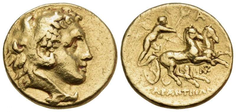 CALABRIA. Tarentum. Circa 276-272 BC. Hemistater (Gold, 15 mm, 4.28 g, 11 h). He...