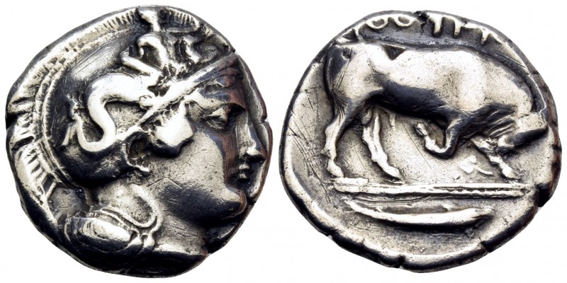 LUCANIA. Thourioi. Circa 400-350 BC. Stater (Silver, 18.5 mm, 7.40 g, 3 h). Head...
