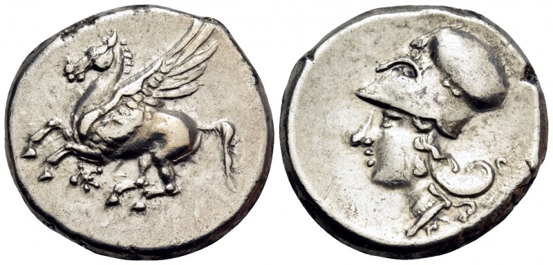 BRUTTIUM. Medma. 4th century BC. Stater (Silver, 21 mm, 8.62 g, 12 h). Pegasos f...