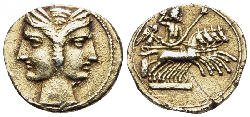 BRUTTIUM. Carthaginian occupation. Circa 216-211 BC. 3/8 Shekel (Electrum, 14.5 ...