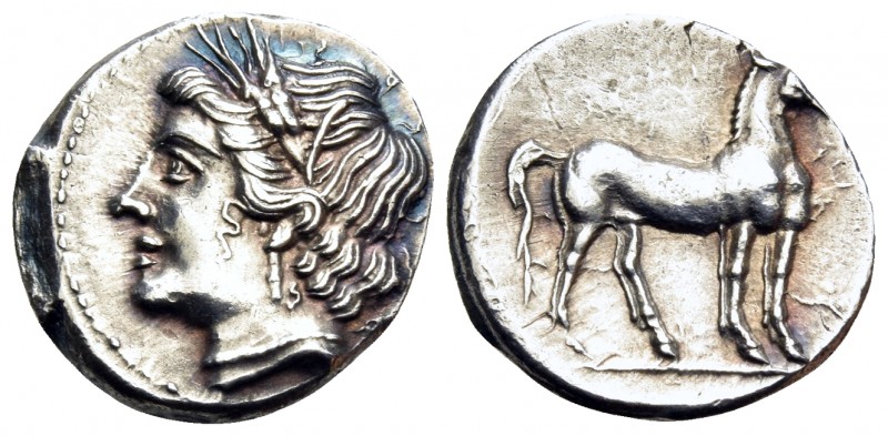 BRUTTIUM. Carthaginian occupation. Circa 215-205 BC. 1/4 Shekel (Silver, 14 mm, ...