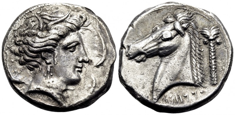 SICILY. Unlocated Punic mints. Circa 330-300 BC. Tetradrachm (Silver, 25.5 mm, 1...