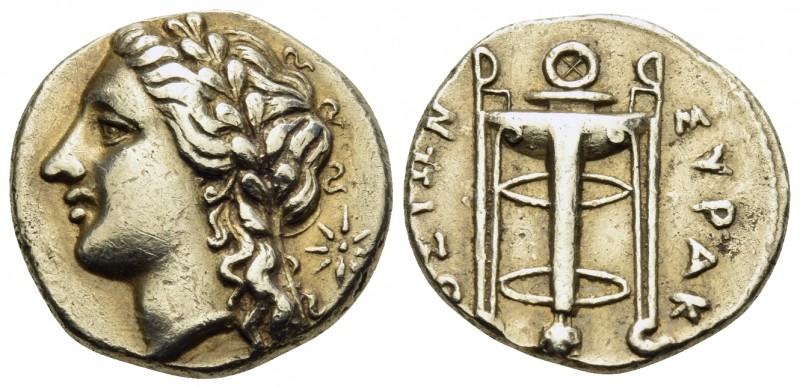 SICILY. Syracuse. Agathokles, 317-289 BC. Dekadrachm or 50 Litrai (Electrum, 14 ...