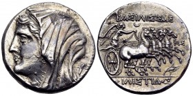 SICILY. Syracuse. Philistis, wife of Hieron II, 275-215 BC. 16 Litrai (Silver, 27 mm, 13.17 g, 2 h), 240-218/5. Diademed and veiled bust of Philistis ...