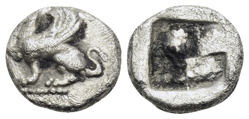 THRACE. Abdera. Circa 475-450 BC. Obol (Silver, 7.5 mm, 0.48 g, 12 h). Forepart ...